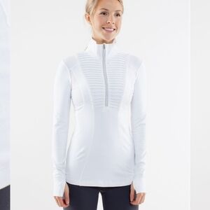 Lululemon Run: Your Heart Out Pullover. Thumbholes. White. Size 10.